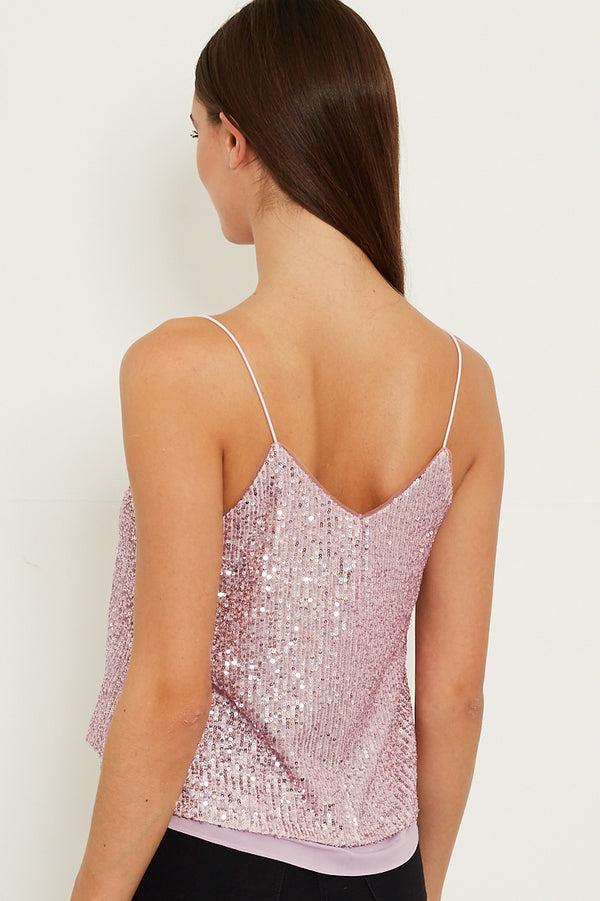 Skirt & Stiletto Lilac Sequin Cami Top