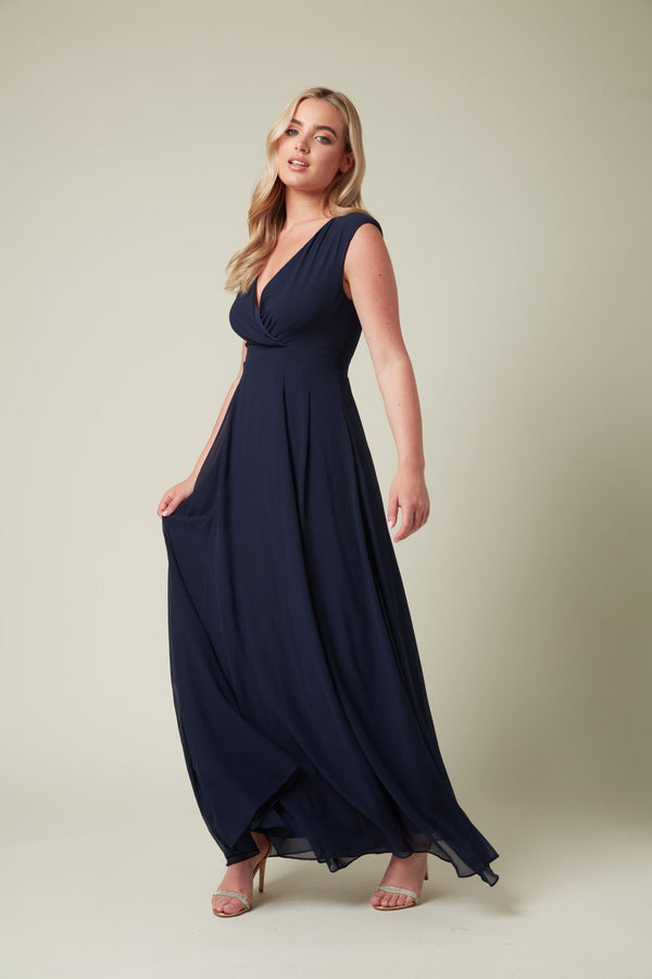 Skirt & Stiletto Navy Chiffon Bridesmaid Maxi Dress