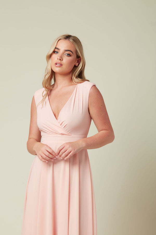 Skirt & Stiletto PINK CHIFFON BRIDESMAID MAXI DRESS
