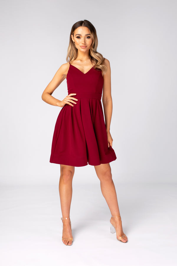 skirt & stiletto Wine Skater Dress