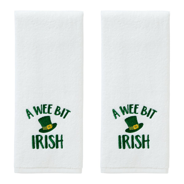 skl home A Wee Bit Irish 2-Piece Hand Towel Set White