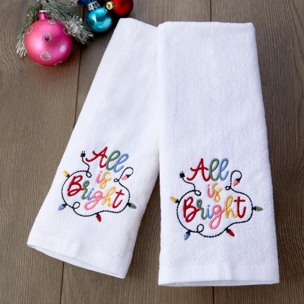 Skl Home All Is Bright 2-Piece Hand Towel Set White