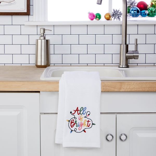 Skl Home All Is Bright 2-Piece Hand Towel Set White