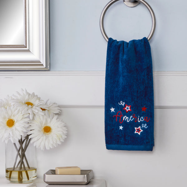 Skl Home Americana Script 2-Piece Hand Towel Set Navy