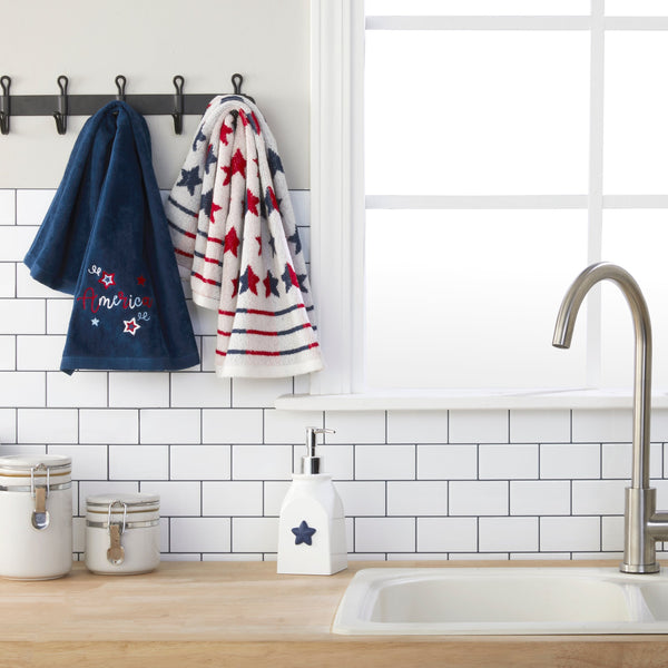 Skl Home Americana Script 2-Piece Hand Towel Set Navy