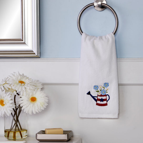 Skl Home Americana Water Can 2-Piece Hand Towel Set White