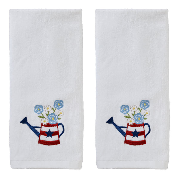 skl home Americana Water Can 2-Piece Hand Towel Set White