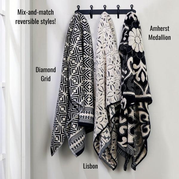 Skl Home Amherst Medallion Jacquard Bath Towel Black