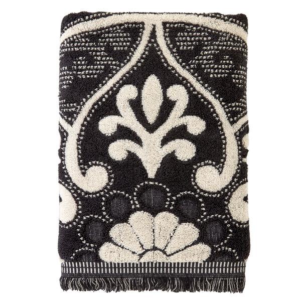 skl home Amherst Medallion Jacquard Bath Towel Black