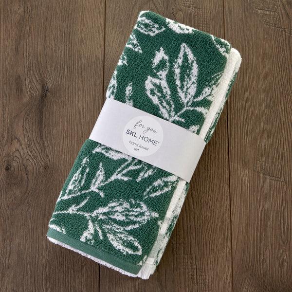 Skl Home Asheville 3-Piece Turkish Cotton Hand Towel Gift Set Evergreen/White