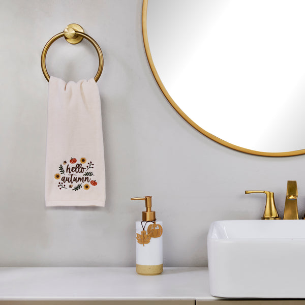 Skl Home Autumn Wreath 2-Piece Hand Towel Set Natural