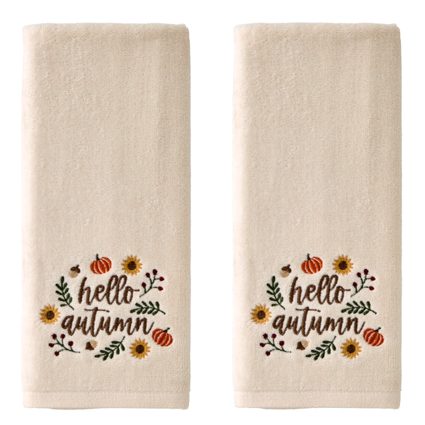 skl home Autumn Wreath 2-Piece Hand Towel Set Natural