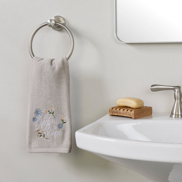 Skl Home Be Joyful In Hope 2-Piece Hand Towel Set Gray