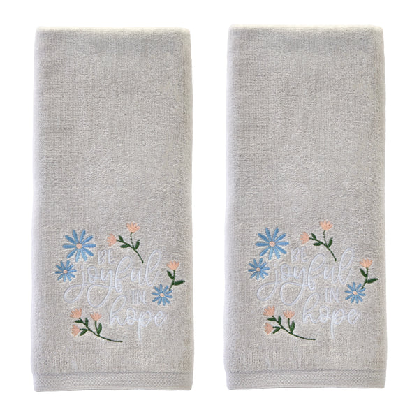 skl home Be Joyful In Hope 2-Piece Hand Towel Set Gray