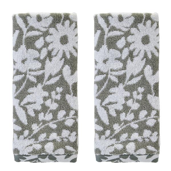skl home Bedford Floral Jacquard 2-Piece Hand Towel Set Sage