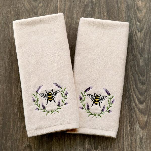 Skl Home Bee Lavender 2-Piece Hand Towel Set Natural