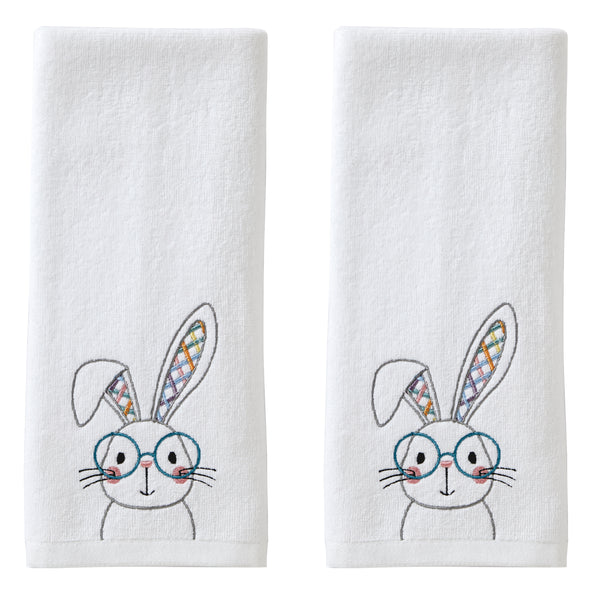 skl home Bespeckled Bunny 2-Piece Hand Towel Set White