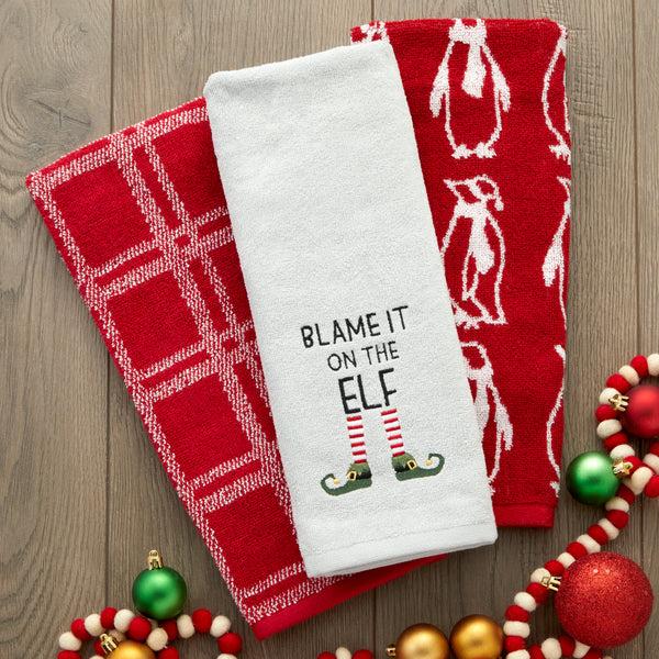 Skl Home Blame It On The Elf 2-Piece Hand Towel Set Gray