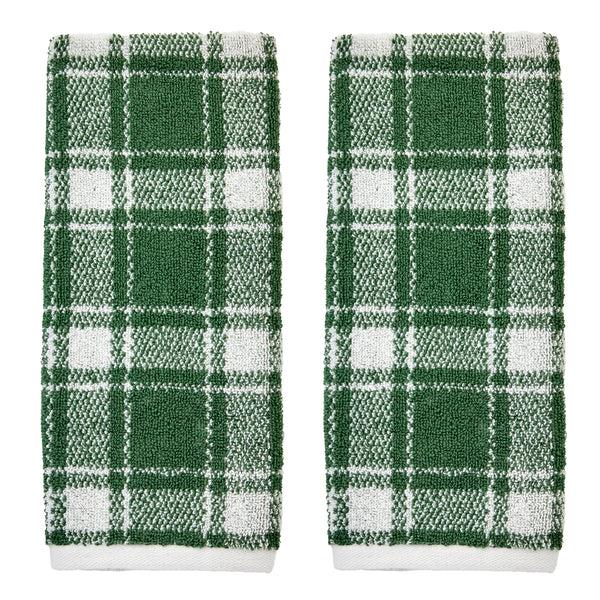 skl home Buffalo Plaid 2-Piece Hand Towel Set Spruce