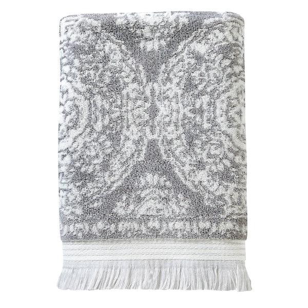 skl home Carrick Medallion Turkish Cotton Bath Towel Gray