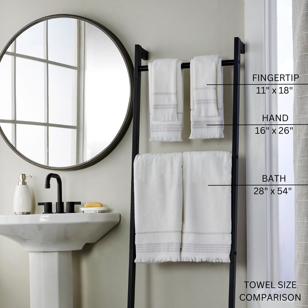 Skl Home Casual Fringe 2-Piece Cotton Tip Towel Set White