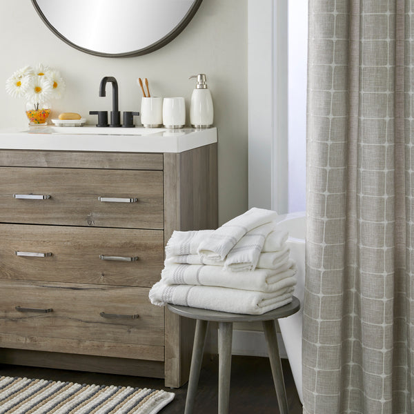 Skl Home Casual Fringe 2-Piece Cotton Tip Towel Set White