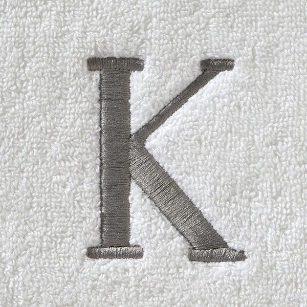 Skl Home Casual Monogram “K” 2-Piece Cotton Hand Towel Set White