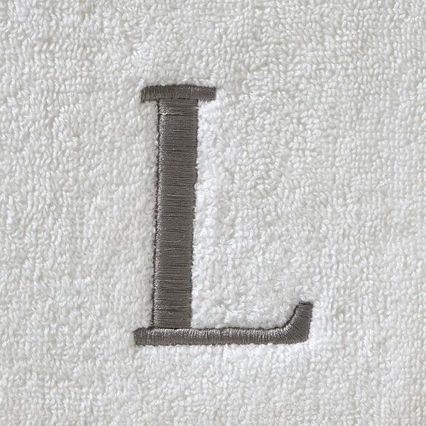 Skl Home Casual Monogram “L” 2-Piece Cotton Hand Towel Set White