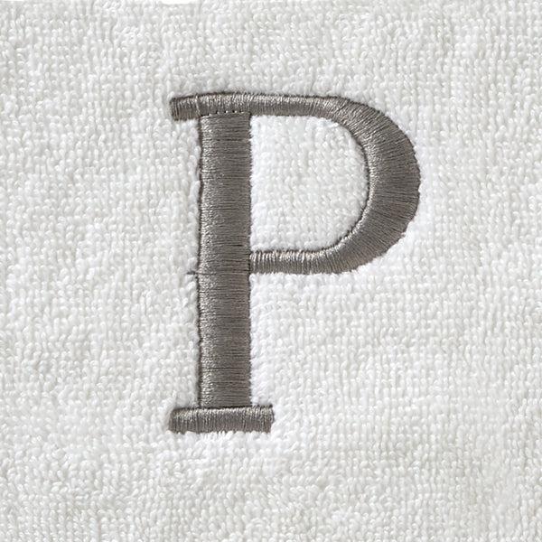 Skl Home Casual Monogram “P” 2-Piece Cotton Hand Towel Set White