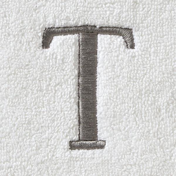 Skl Home Casual Monogram “T” 2-Piece Cotton Hand Towel Set White