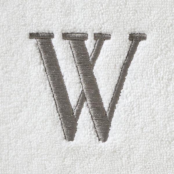 Skl Home Casual Monogram “W” 2-Piece Cotton Hand Towel Set White