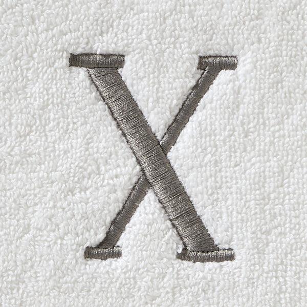 Skl Home Casual Monogram “X” 2-Piece Turkish Cotton Hand Towel Set White