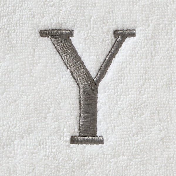 Skl Home Casual Monogram “Y” 2-Piece Cotton Hand Towel Set White