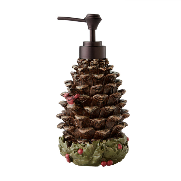 skl home Celebrate Pinecone Lotion/Soap Dispenser Brown