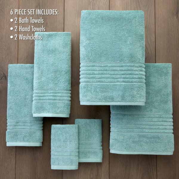 Skl Home Classic SoftTouch 6-Piece Towel Set Aqua Haze