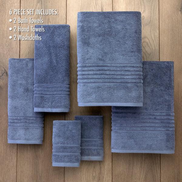 Skl Home Classic SoftTouch 6-Piece Towel Set Blue Denim