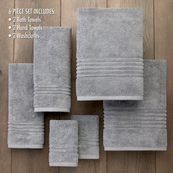 Skl Home Classic SoftTouch 6-Piece Towel Set Gray Mist