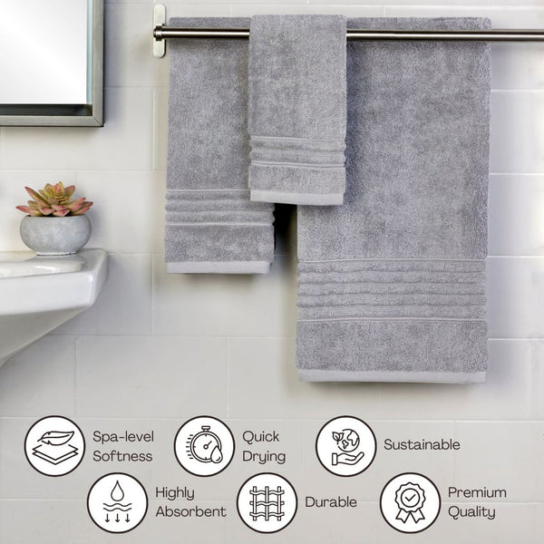 Skl Home Classic SoftTouch 6-Piece Towel Set Gray Mist