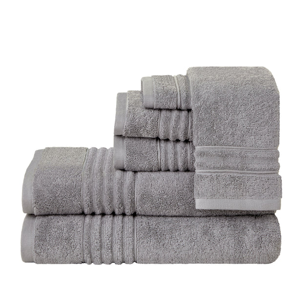 skl home Classic SoftTouch 6-Piece Towel Set Gray Mist