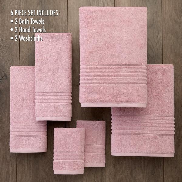 Skl Home Classic SoftTouch 6-Piece Towel Set Peony Pink