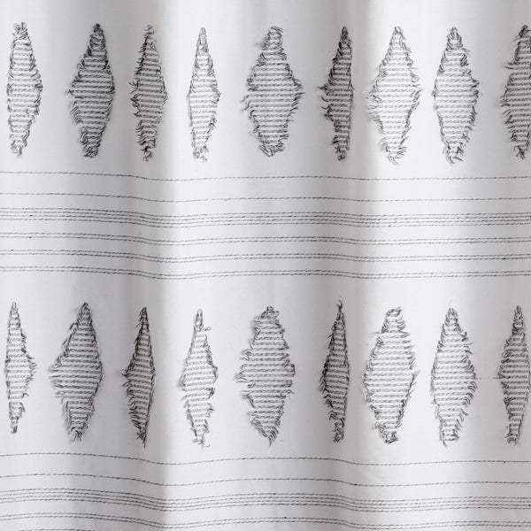 Skl Home Clipped Geo Diamonds Fabric Shower Curtain Dove Gray