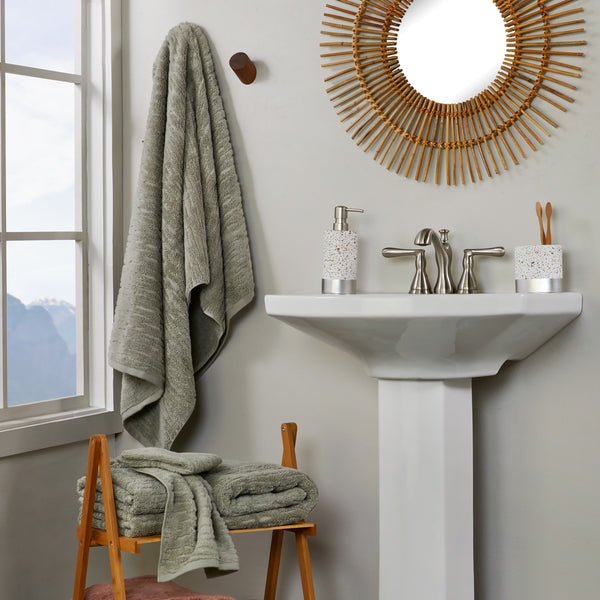 Skl Home CloudSoft/Bedford Floral 4pc Bath & Hand Towel Set Sage