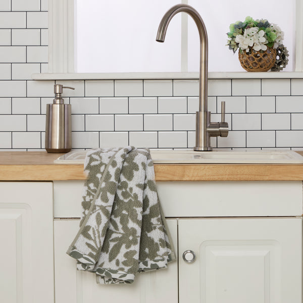 Skl Home CloudSoft/Bedford Floral 4pc Bath & Hand Towel Set Sage