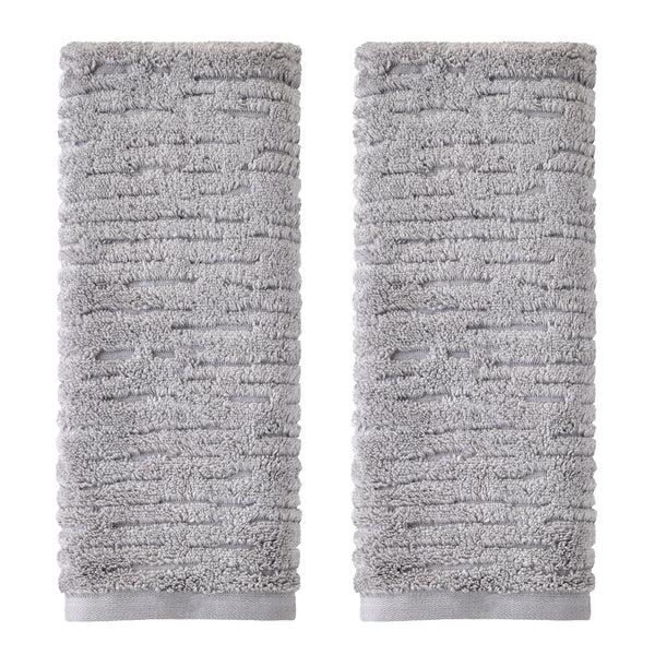 skl home CloudSoft Cotton Luxury 2-Piece Hand Towel Set Gray