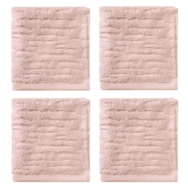 Skl Home CloudSoft Cotton Luxury 4-Piece Washcloth Set Blush