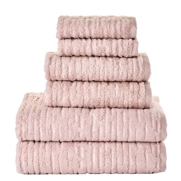 skl home CloudSoft Cotton Luxury 6-Piece Towel Set Blush