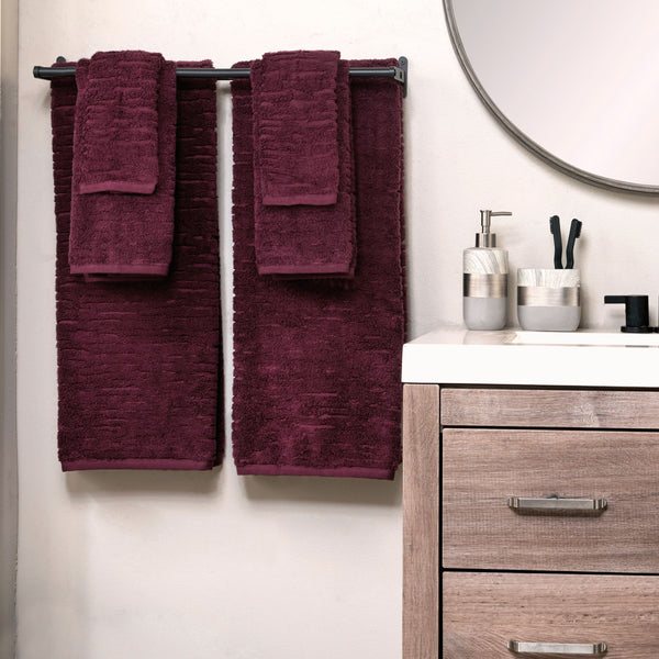 Skl Home CloudSoft Cotton Luxury 6-Piece Towel Set Bordeaux