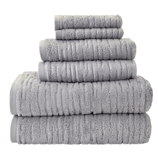 skl home CloudSoft Cotton Luxury 6-Piece Towel Set Gray