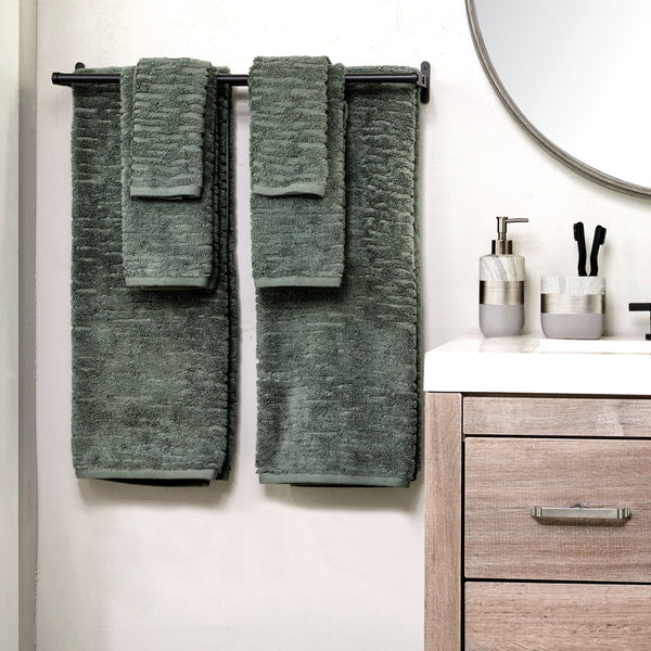 Skl Home CloudSoft Cotton Luxury 6-Piece Towel Set Green Pine