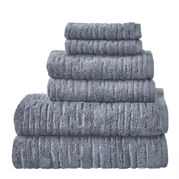 skl home CloudSoft Cotton Luxury 6-Piece Towel Set Smoke Blue